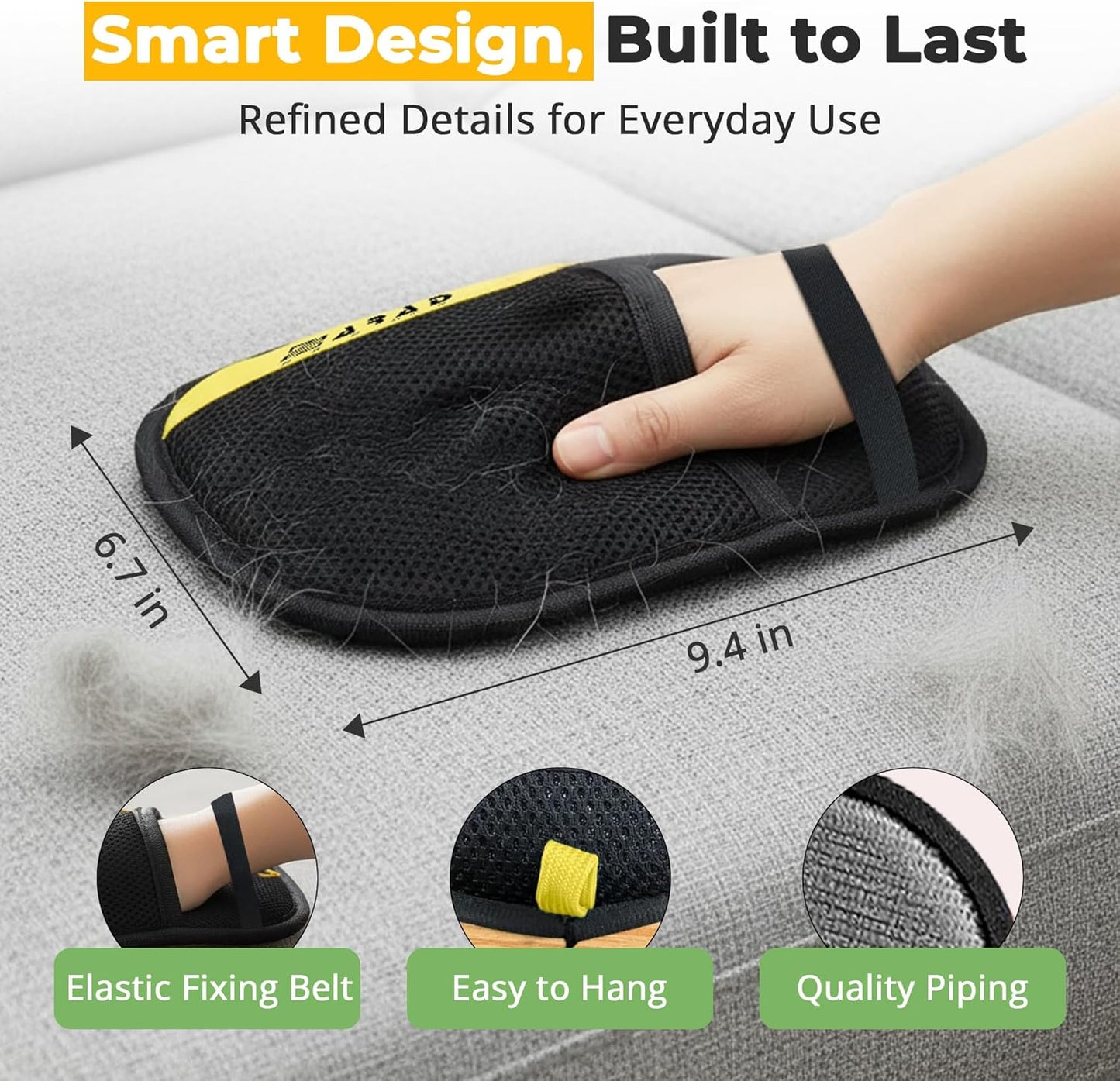Pet Hair Removal Glove for Dogs & Cats – Electrostatic Reusable Dog & Cat Hair Remover Glove Fur Remover for Furniture (1)